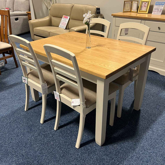 Andrena Barley Fixed Top Table and 4 Chairs