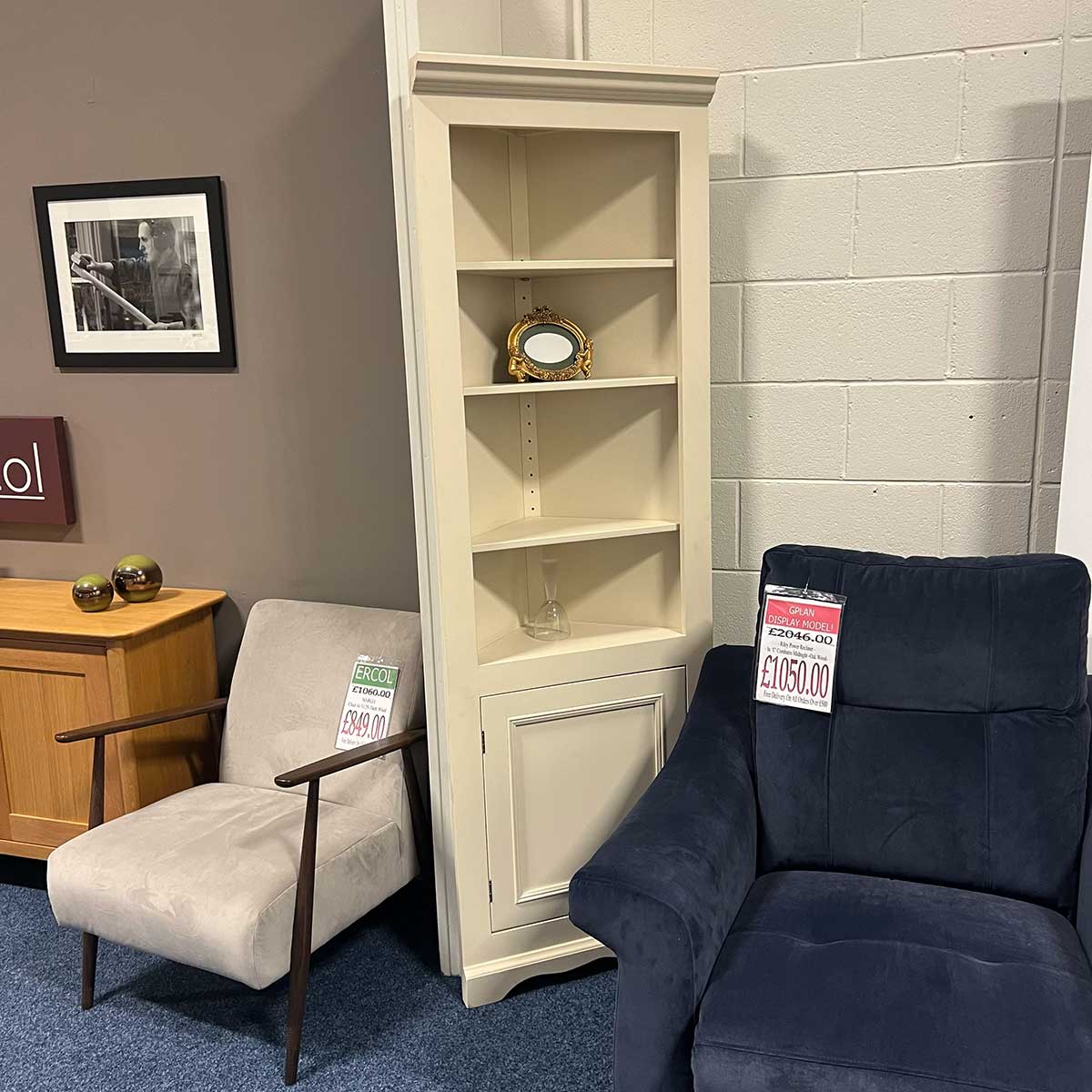 Andrena Barley Open Top Corner Cabinet
