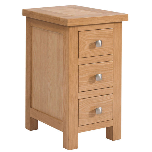Manor Collection Dorset Oak Compact 3 Drawer Bedside
