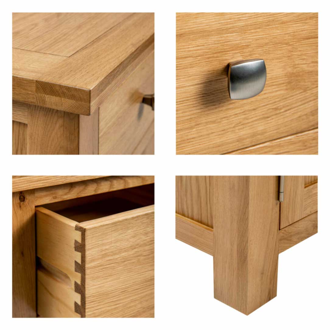 Manor Collection Dorset Oak 3 Drawer Bedside