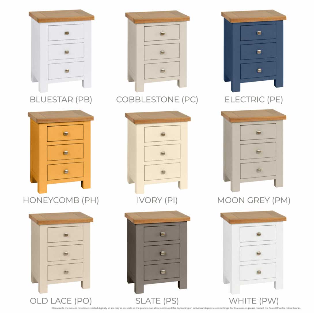 Manor Collection Dorset Painted 3 Drawer Bedside