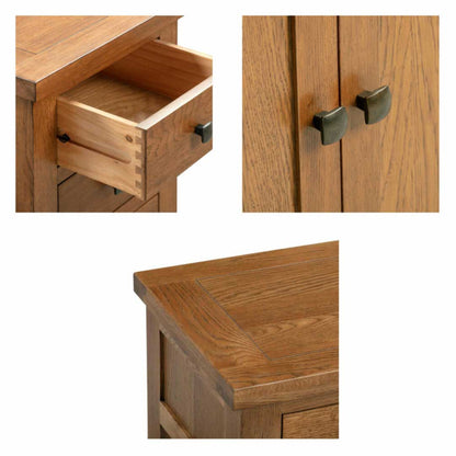 Manor Collection Dorset Rustic 3 Drawer Bedside