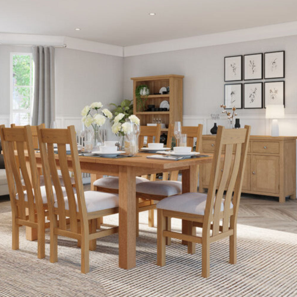 Manor Collection Dorset Oak Round Extending Pedestal Table