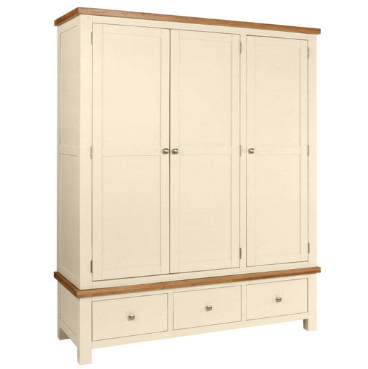 Manor Collection Dorset Painted Triple Robe With 3 Drawers
