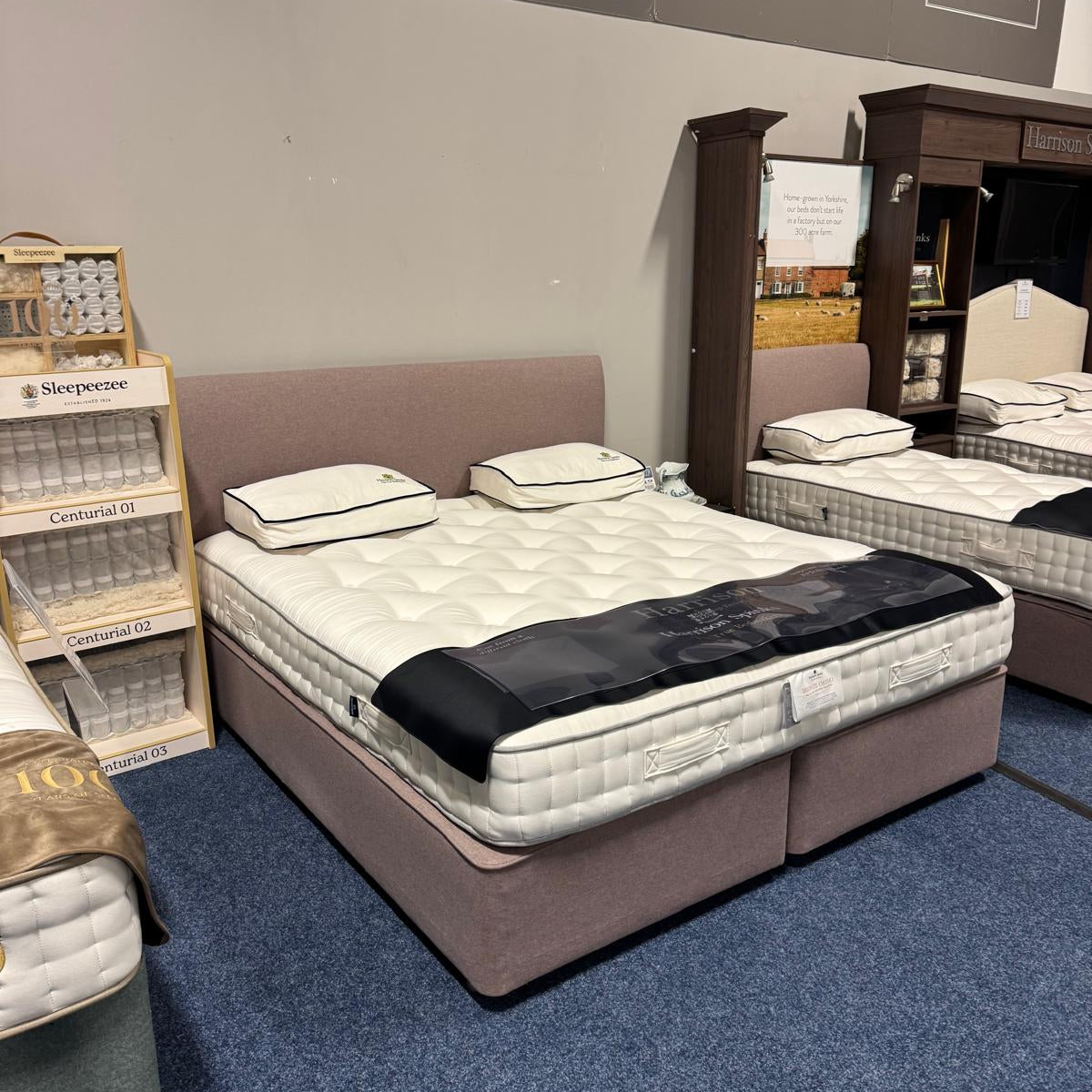 Harrisons Bronze Ortho Superking Divan Set With Sonnet Headboard