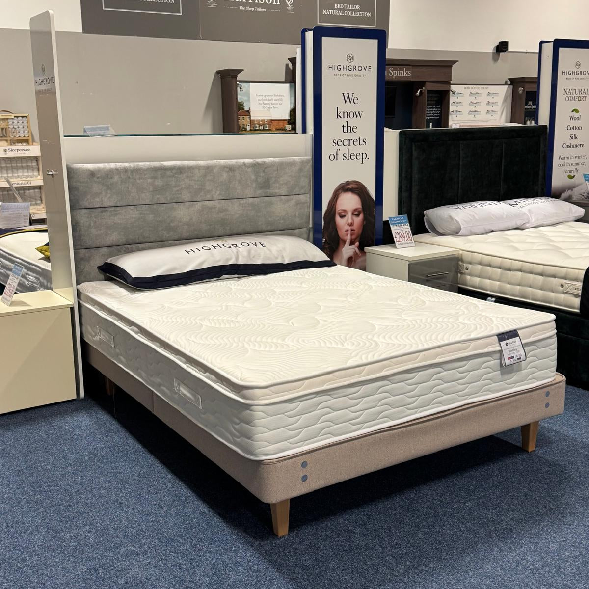 Highgrove Henly 1400 5'0" Divan Set On Legs With Pisces Headboard