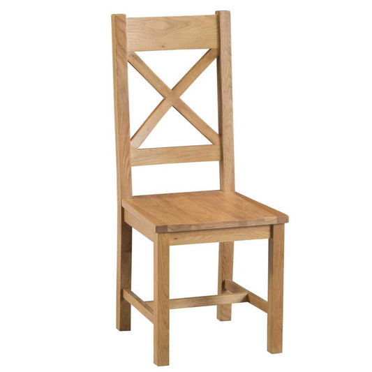 Manor Collection Lockwood Oak Cross Back Chair Wooden Seat