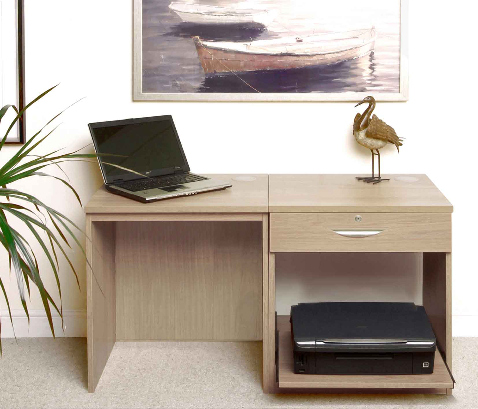 R White Cabinets Set Home Office Set Up