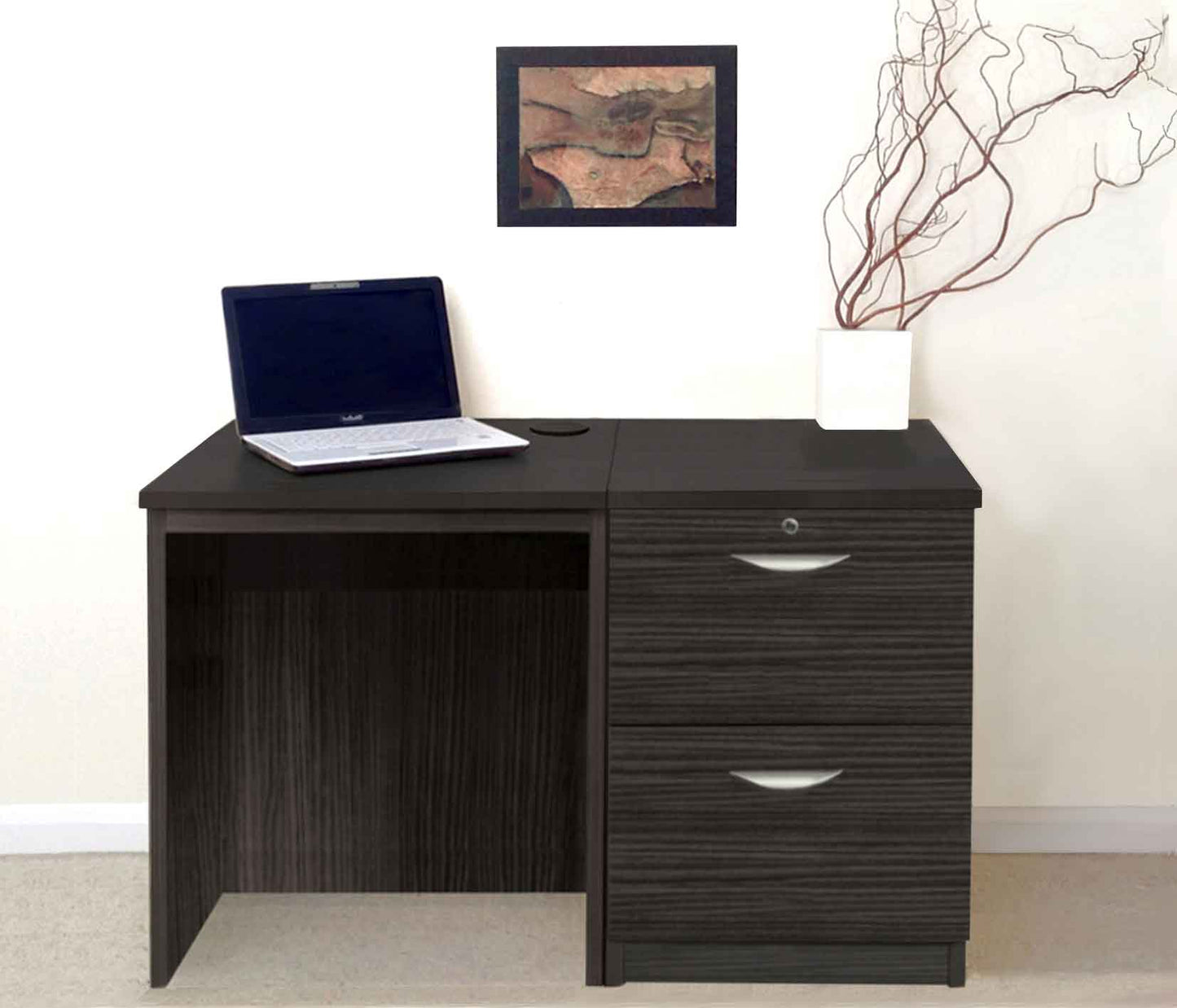 R White Cabinets Set Home Office Set Up