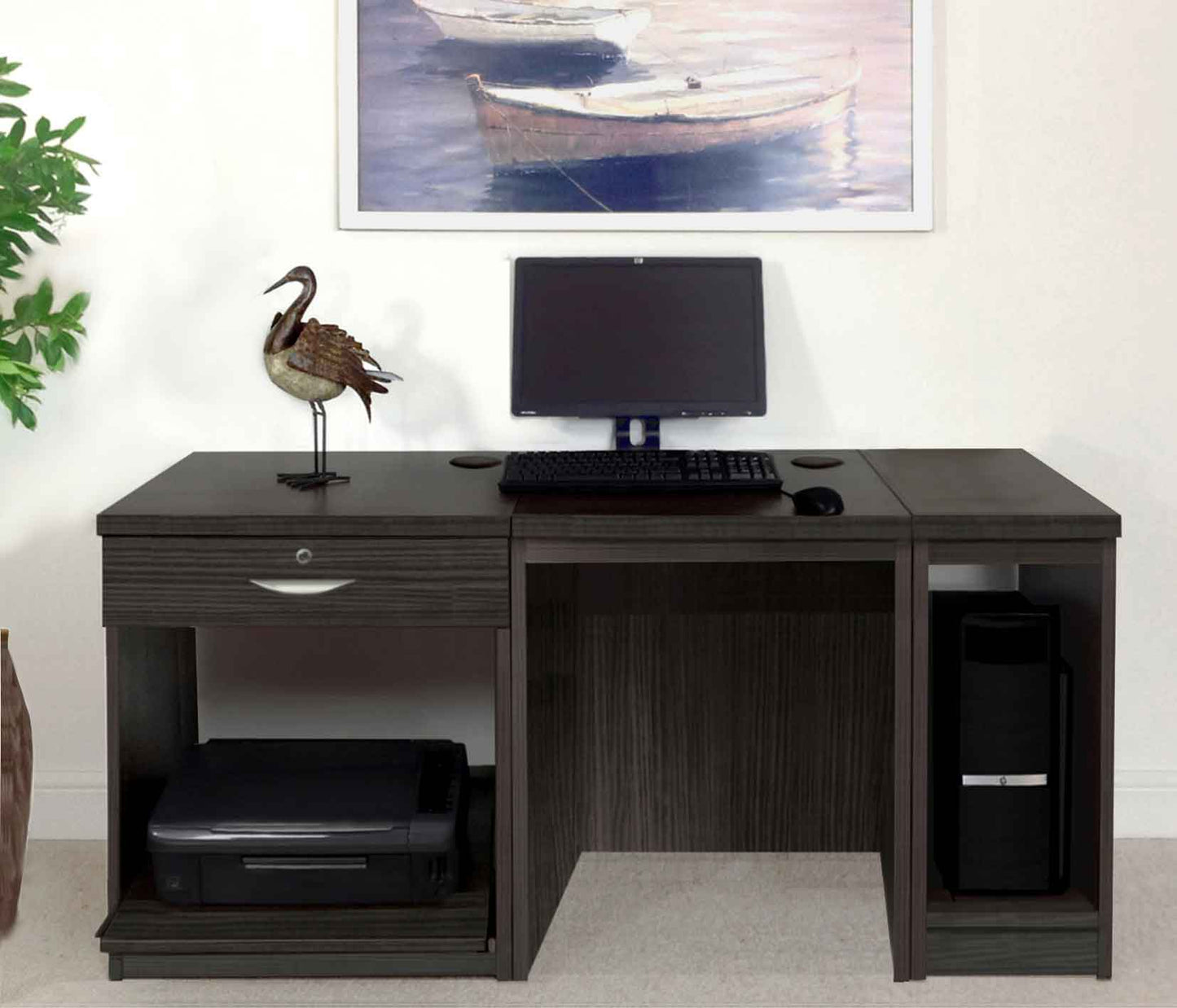 R White Cabinets Set Home Office Set Up