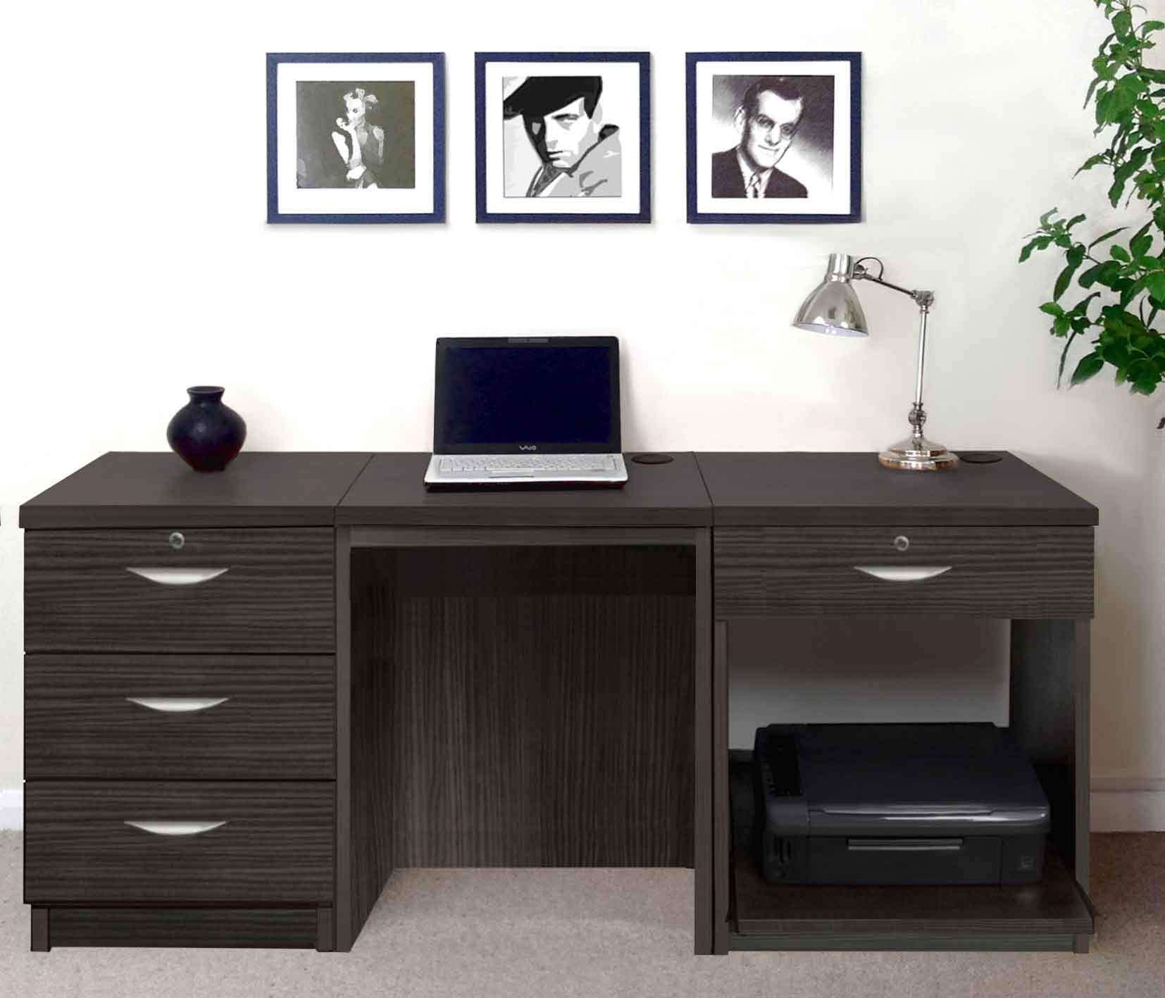 R White Cabinets Set Home Office Set Up