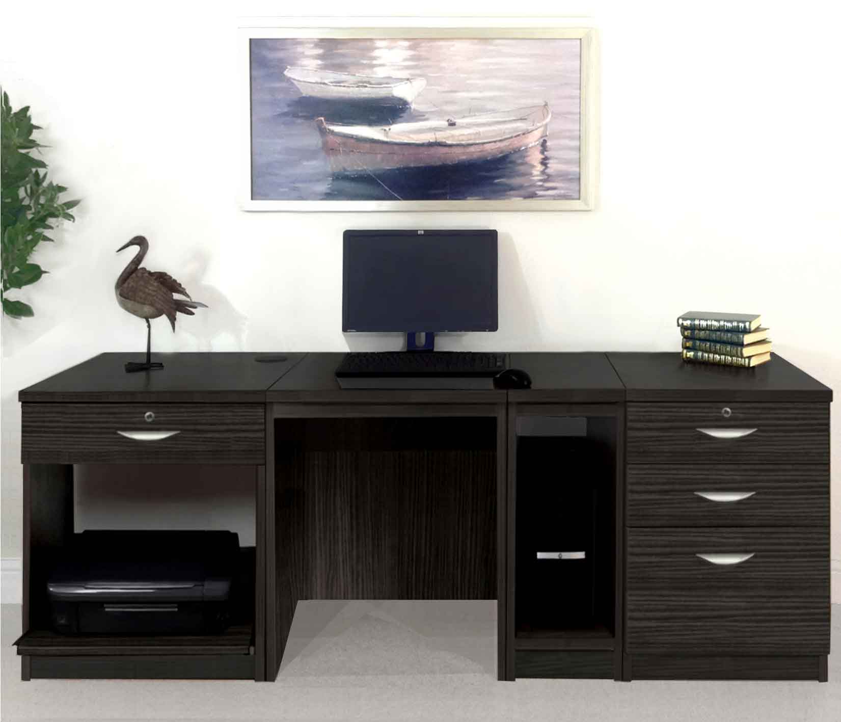 R White Cabinets Set Home Office Set Up
