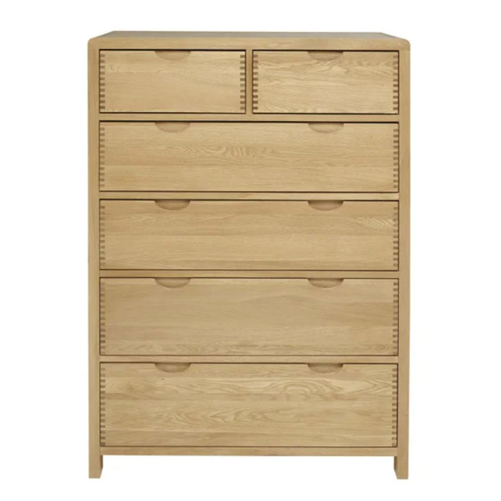 Ercol Bosco 6 Drawer Tall Wide Chest