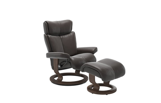 Stressless Magic Reclining Chair with Footstool (S) (Classic Base)