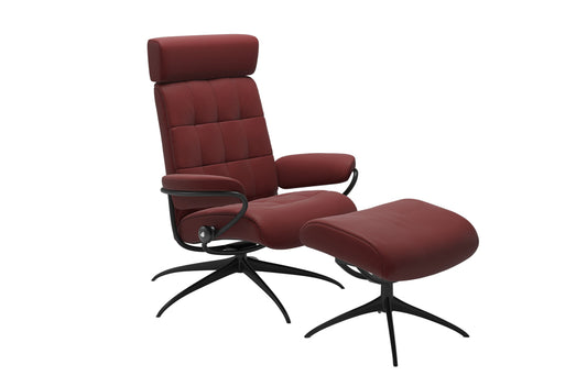 Stressless London Chair with Adjustable Headrest and Footstool (Star Base)