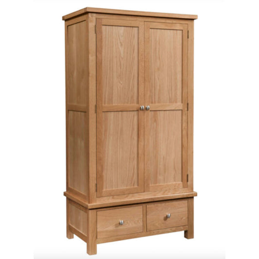 Manor Collection Dorset Oak Double Wardrobe With 2 Drawers