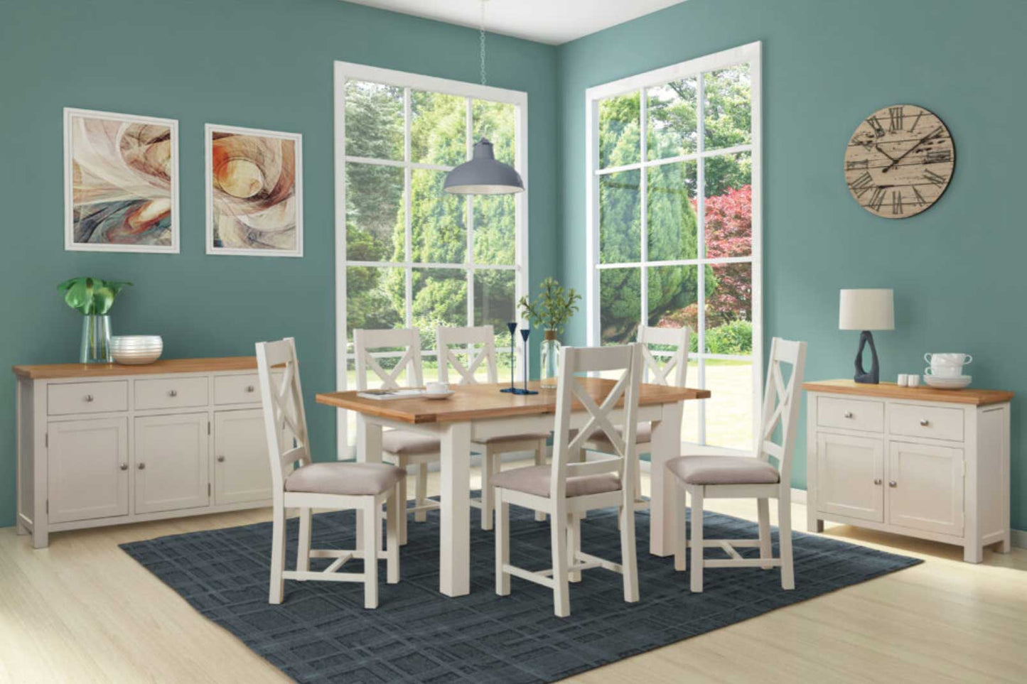 Manor Collection Dorset Painted D-End Extending Table