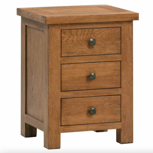 Manor Collection Dorset Rustic 3 Drawer Bedside