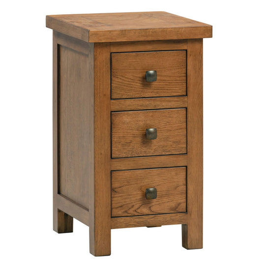 Manor Collection Dorset Rustic Compact 3 Drawer Bedside