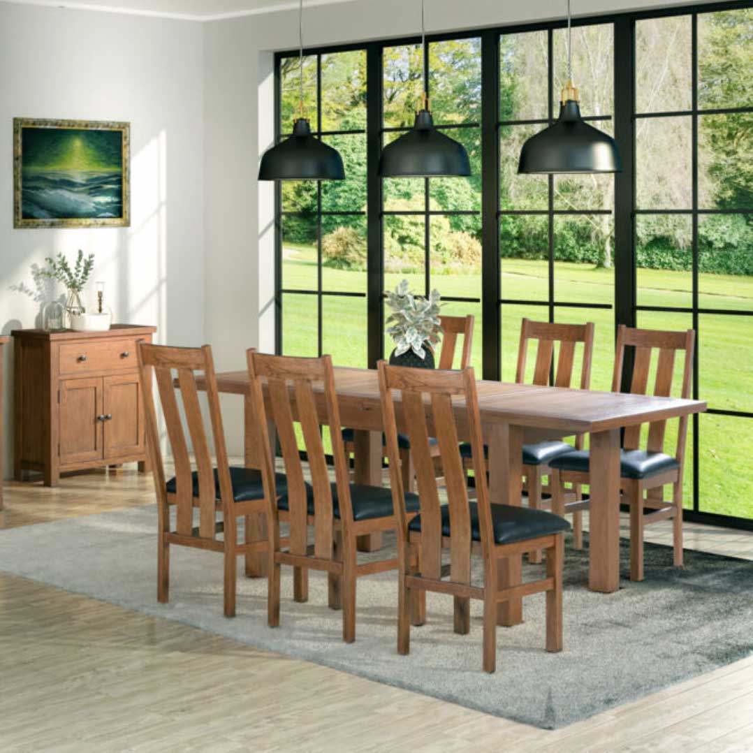 Manor Collection Dorset Rustic Round Drop Leaf Dining Table