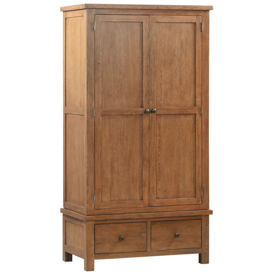 Manor Collection Dorset Rustic Double Wardrobe With 2 Drawers