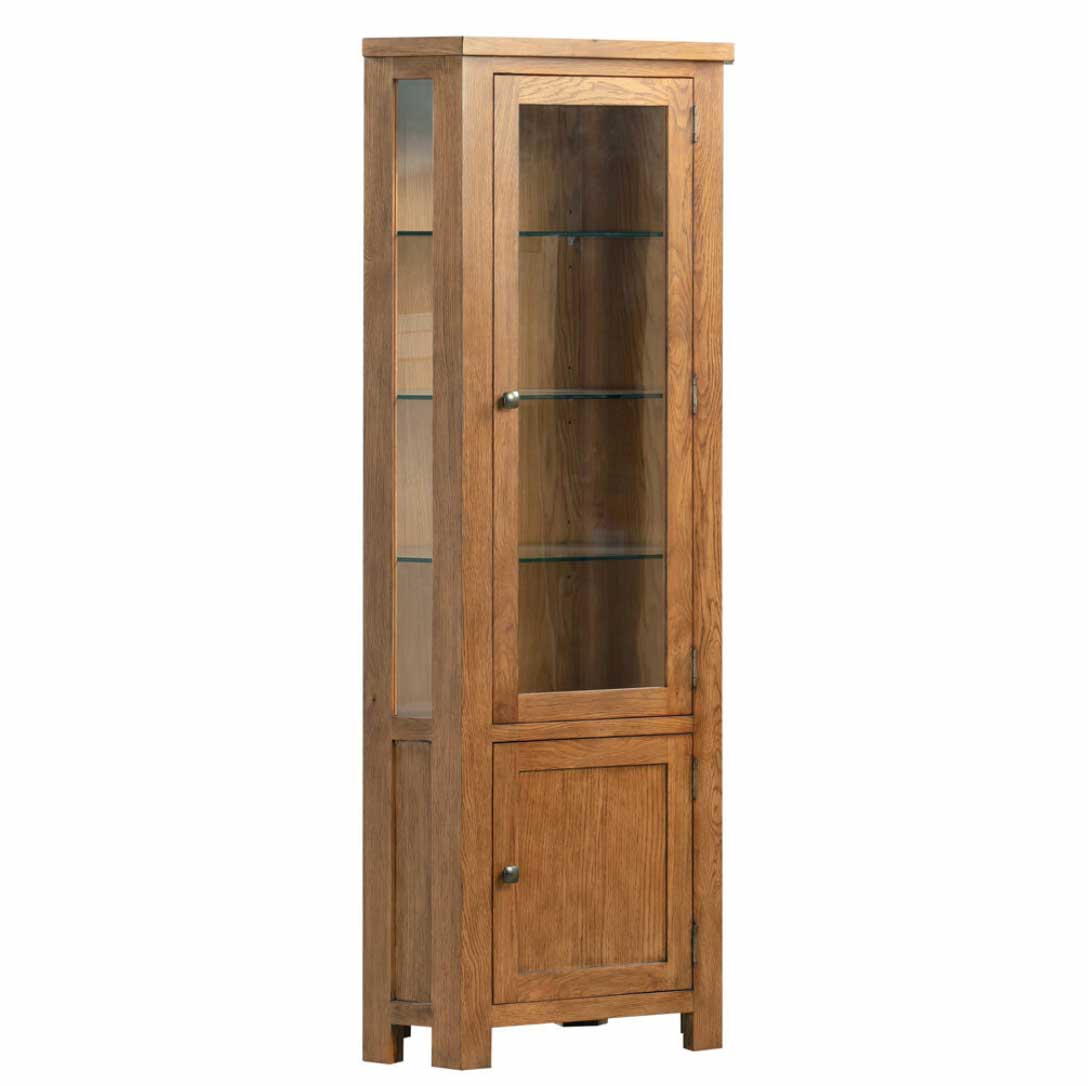 Manor Collection Dorset Rustic Glazed Corner Display Cabinet