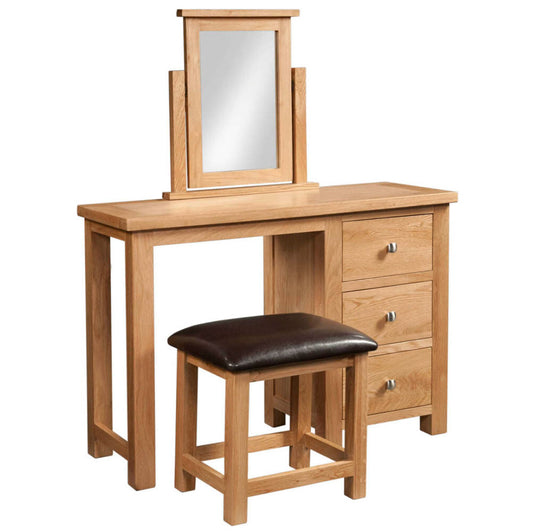 Manor Collection Dorset Oak Single Pedestal Dressing Table And Stool