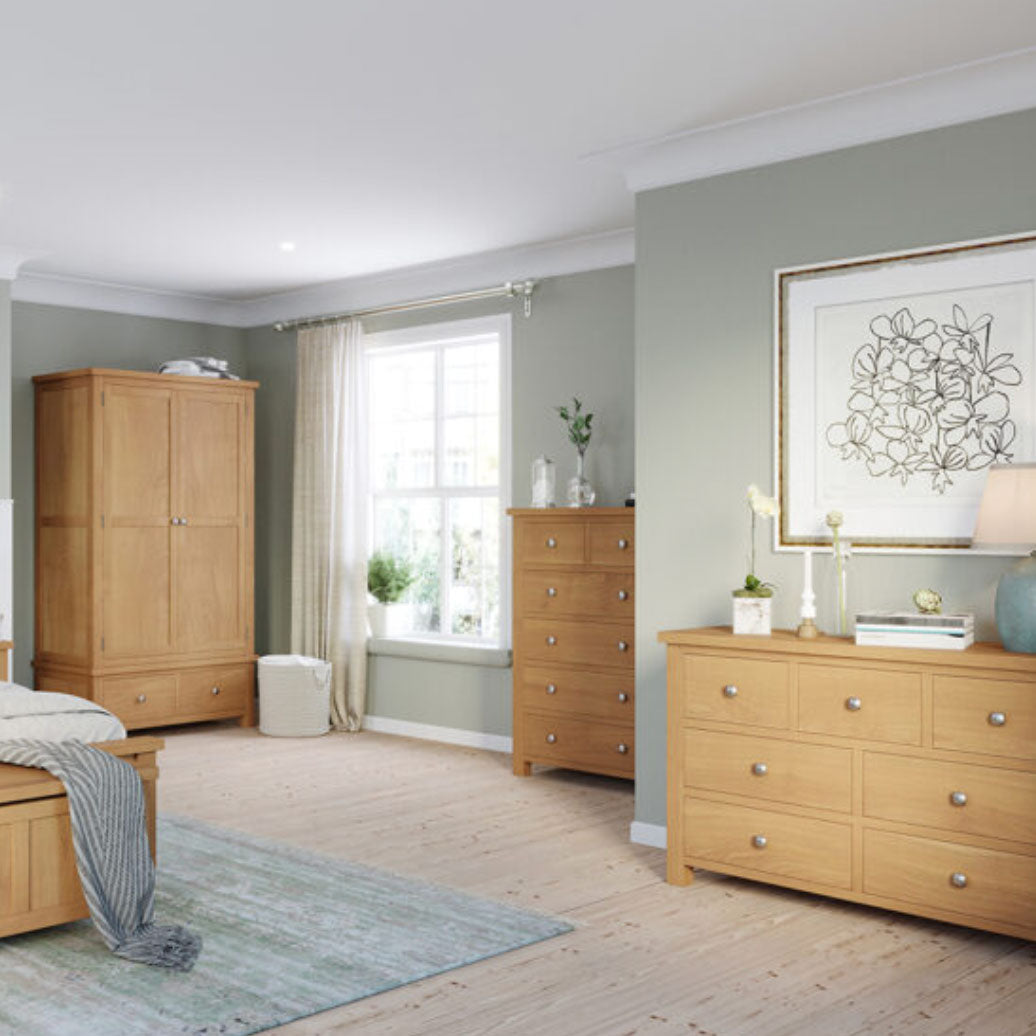 Manor Collection Dorset Oak All Hanging Double Wardrobe
