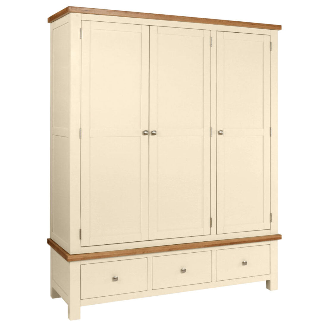 Manor Collection Dorset Painted Triple Robe With 3 Drawers