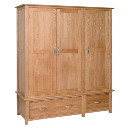 Manor Collection Norfolk Triple Wardrobe With 2 Drawers