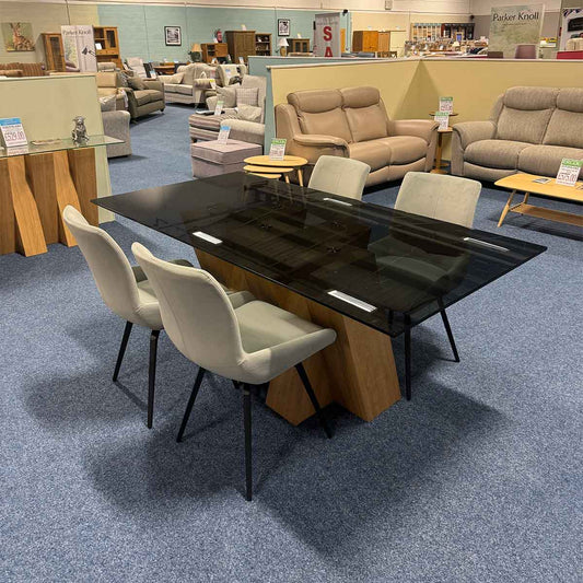 Manor Collection Nevada Fixed Top Dining Table With 4 Swivel Dining Chairs