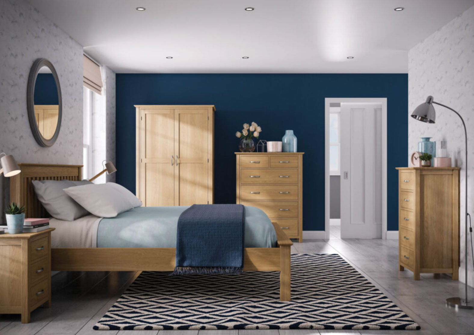 Manor Collection Norfolk 3 Drawer High Bedside