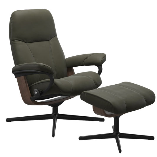 Stressless Consul Cross Recliner with Footstool
