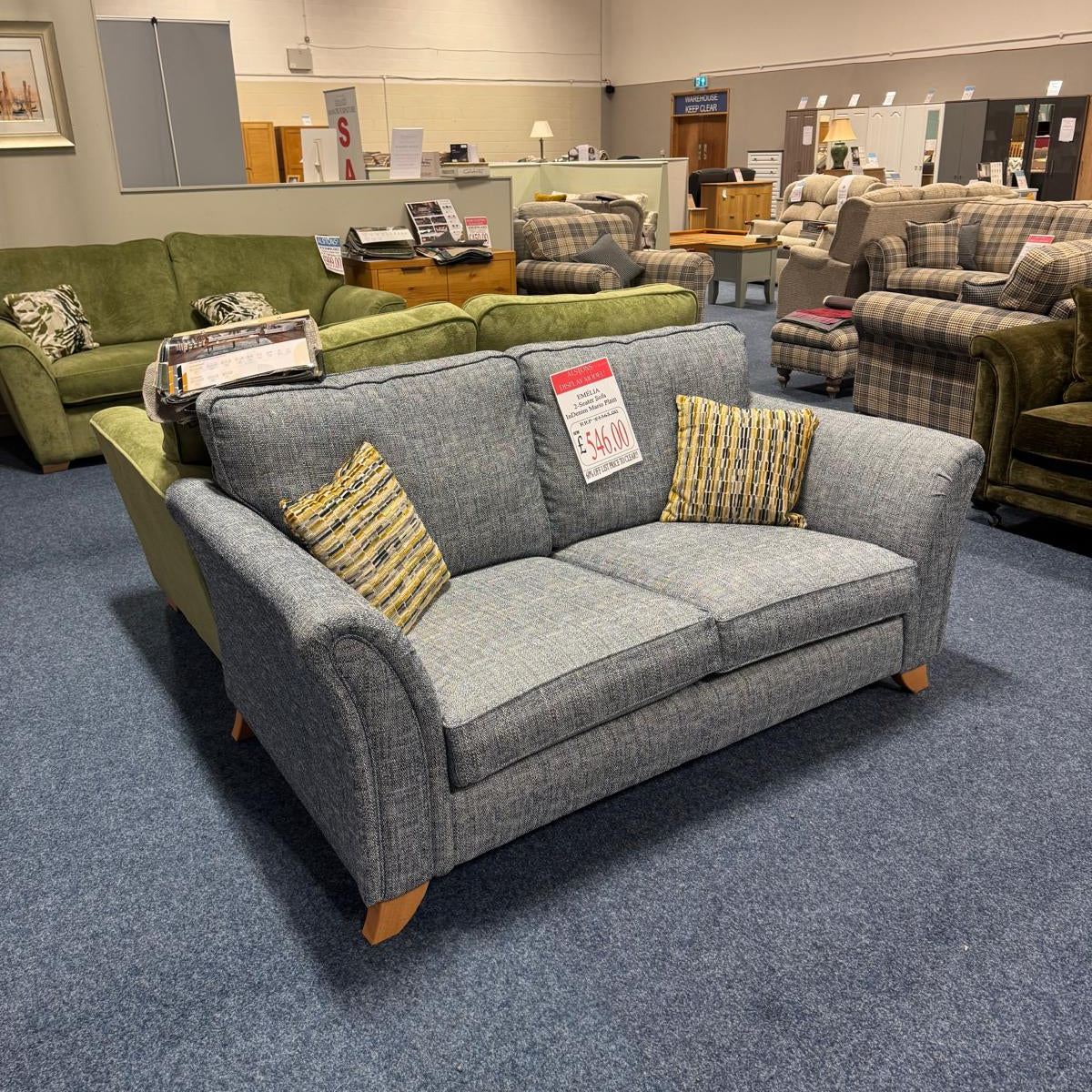 Alstons Emelia 2-Seater Sofa In Denim Mario Plain