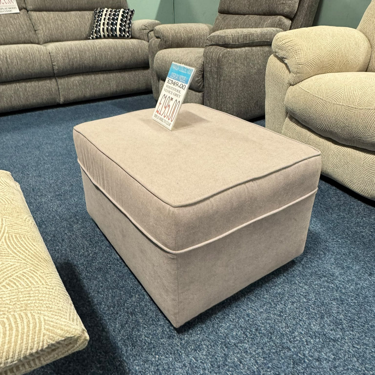 Manor Collection Footstool In Venice Grey