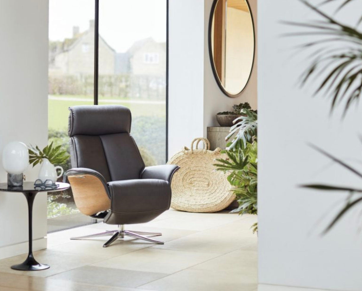 G Plan Ergo-Form Oslo Power Recliner Armchair with Full Wood Side