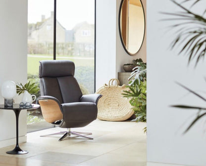 G Plan Ergo-Form Oslo Power Recliner Armchair with Full Wood Side