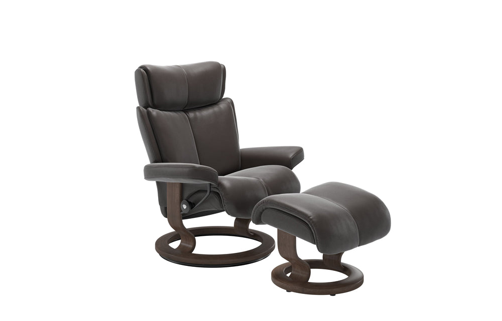 Stressless Magic Reclining Chair with Footstool (L) (Classic Base)