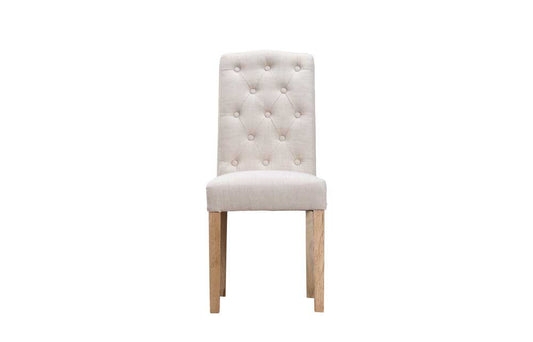 Manor Collection Upholstered Button Back Chairs - Natural