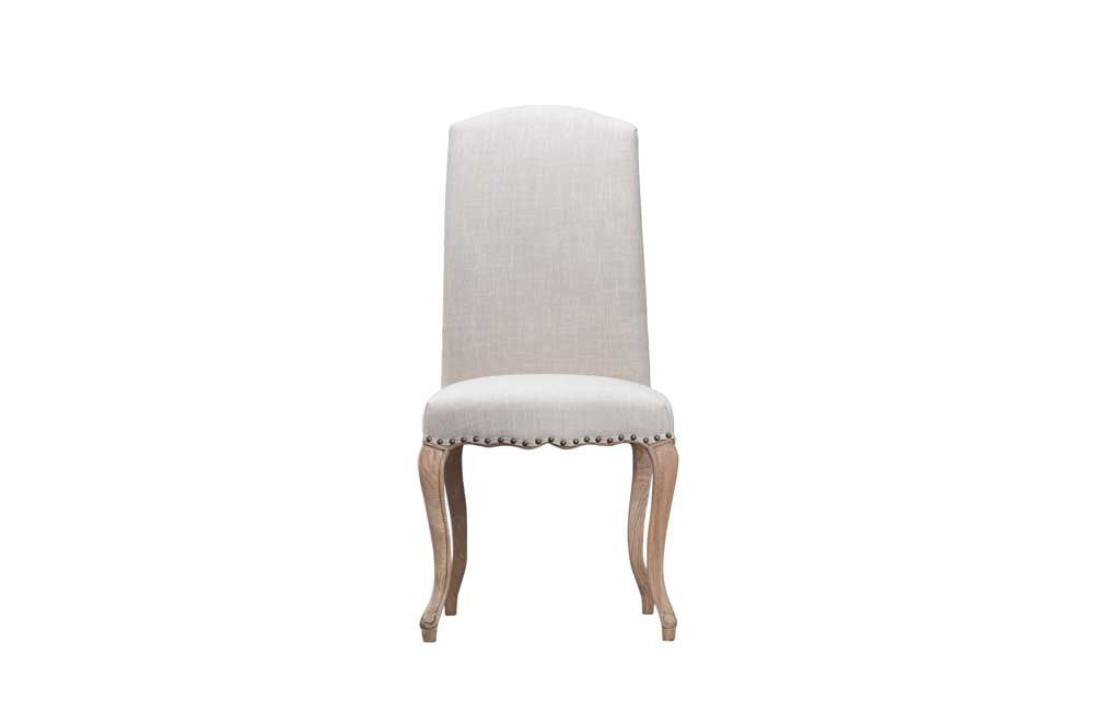 Manor Collection Upholstered Luxury Chair With Studs - Natural