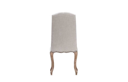 Manor Collection Upholstered Luxury Chair With Studs - Natural