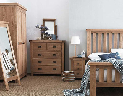 Manor Collection Country Oak Large 3 Draw Bedside