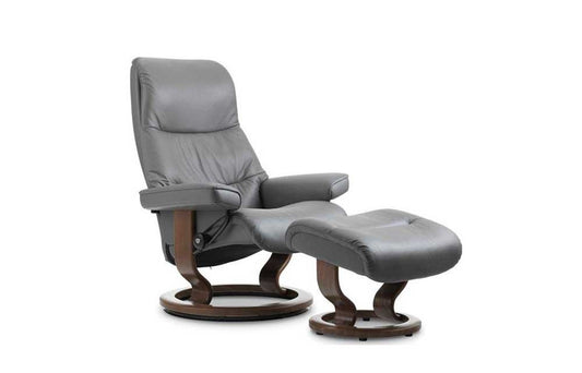 Stressless View Recliner Chair with Footstool (L) (Classic Base)